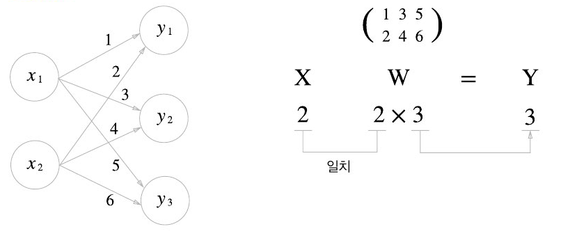 신경망을 행렬 곱으로 표현